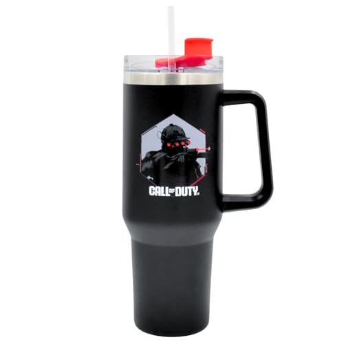 HOX Call of Duty Isolierbecher aus Edelstahl mit Strohhalm und Griff, für...
