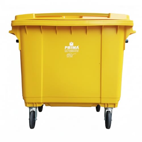 Image of Prima Big Plastic Wheeled Dustbin with Lid 660 Litre Yellow