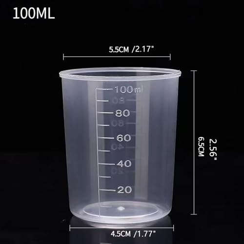 Set 5 Vasos Medidores Plástico Transparente 100 ml miniatura 3