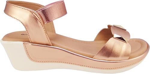 Image of Action Women's Platform Sandals| Block Heel| Glitter Embellished| Ankle Strap Bronze