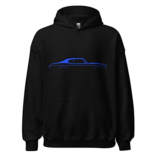 1970 Chevelle Silhouette Collector Car Owner Chevy Muscle Cars Blue Lines Custom Hoodie