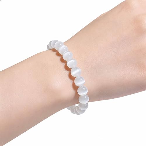 Seleniet Kralen Ronde Armband Kristal Mode Accessoire Mannen Vrouwen Cadeau Handgemaakt - Afbeelding 3