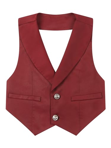 Jelory Kids Boys 2-Button Formal Suit Vest Halter V Neck Gentleman Wedding Prom Party Dressy Waistcoat3