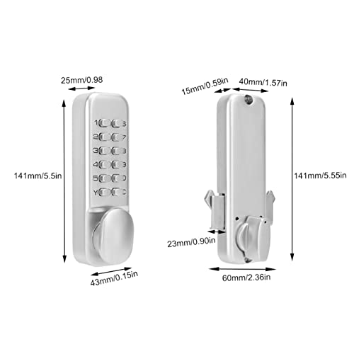 Ejoyous EJOYOUSIXAW60HYDP1384 Mechanical Keyless Entry Door Lock 1‑11 Digits Combination Password Security Coded Lock thumb #8