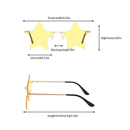 Star Rimless Sunglasses Women/Men Unique Pentagram Party glasses Prom Streetwear3