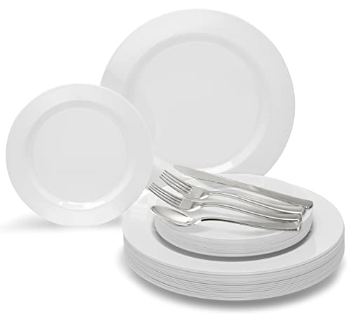 OCCASIONS 720 Pcs set (120 guest) Wedding Disposable Plastic Plate and Silverware Combo 10.5