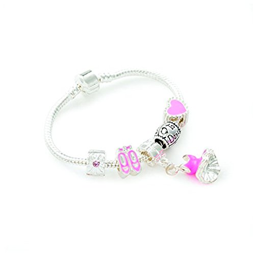 Liberty Charms Childrens 'Love to Dance' Plata plateada Charm Bead Bracelet.With caja de regalo de 16 cm (otros tamaños disponibles) Cover