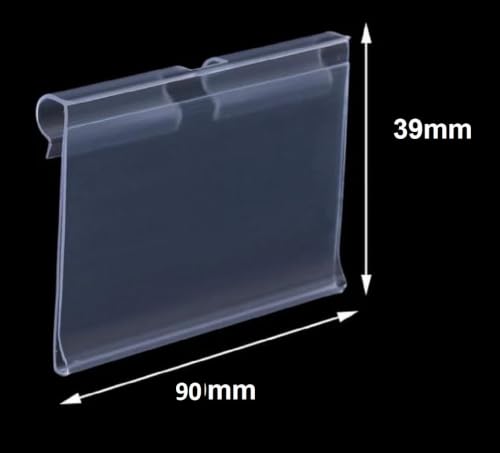 Image of Q1 Beads 50 Pcs. Plastic (L90 mm x H39 mm) Display Pegboard Label Holder for Shelves, for Retail Merchandise Shopping Mall Store Shop Supermarket UPC Price (90 mm-50 pcs)