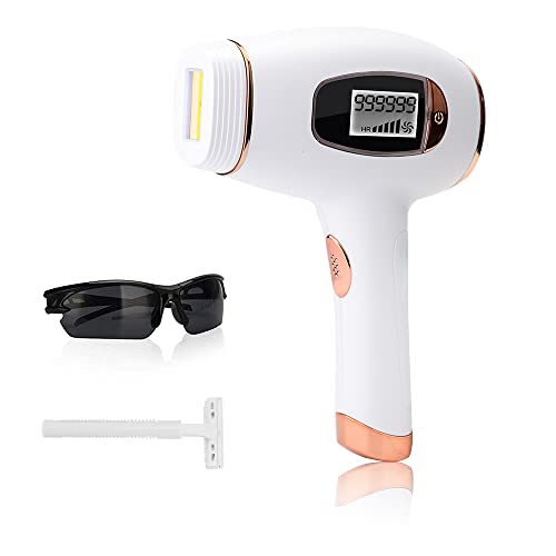IPL Hair Removal Device Painless Permanent Eycobeauty Laser Hair Removal Permanent for Women & Men - Body and Face Bikini Line (Off-white) 