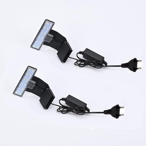 GERUI LED Aquarium Beleuchtung, Blau-Weißes Licht für Wasserpflanzen und Fische, 220V 6W Nano (X002)