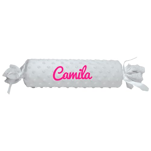 Various Cojin Espuma Personalizado para bebé Recien Nacido, Personalizado con su Nombre Bordado (Gris)