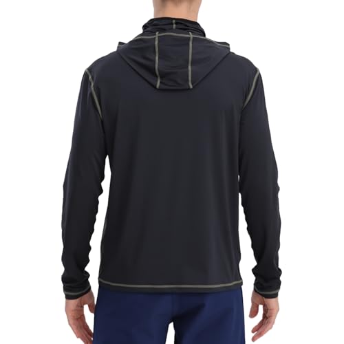 Fishing Shirts for Men,Long Sleeve Rash Guard Shirts Sun Protection Hoodie Athletic Running Hiking Shirt 1/2 Packs2