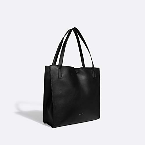 Bolsa de couro vegano leve Alicia da Pixie Mood – com bolsa transversal, Sleek Black, 13 x 13 x 4.75