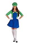 Video Game Inspired Green Plumber Adult Dress Costume | Large