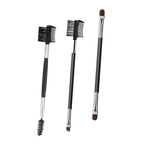 NOLITOY Double-sided Makeup Brush 3pcs Eyebrow Brush Set Brow Filler Comb Women's Cosmetic Tool Long-lasting Easy-to-clean for Her