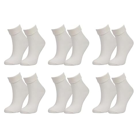 tittimitti 98% Organic Cotton Luxury Women's Socks 6-Pack. (US, Numeric, 6, 7.5, Regular, Regular, Off-White) Cover