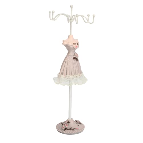 FOSA Mannequin Dress Jewelry Display Stand with Easy Jewelry Storage, Exquisite and Compact Organizer for Earrings, Necklaces, Bracelets, Decorative Doll Holder with Environmentally