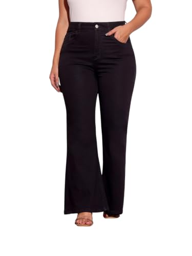 Image of Miss Chase A+ Women's High Rise Regular-Length Stretchable Denim Wide-Leg Shaping Jeans