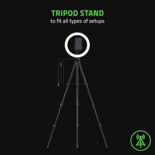 Image of Razer Ring Light 12 inch Streaming and Selfie Light: Customizable Light Spectrum - Adjustable Brightness - Includes Tripod, Phone and Webcam Mount - Designed for Streaming and Twitch - Compatible w /Kiyo
