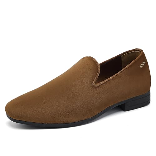 Image of UUBARIS Mens Velvet Loafers Slip-on Dress Shoes Fashion Style Driving Shoes Classic Tuxedo Shoes Casual Oxford Shoes