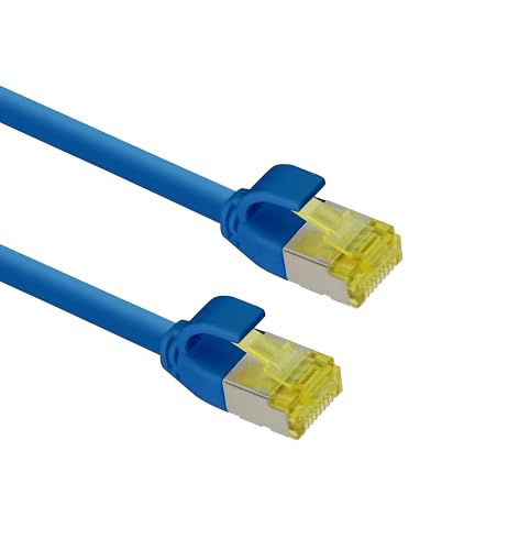 helos ultra slim Patchcâble S/FTP Cat 6A bleue 10,0m