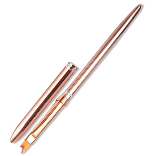 SILPECWEE 1pc French Nail Brush Acrylic Nail Art Brushes Rose Gold Nail Pen Nail Design Brush French Tip Brush for Nails Nail Polish Brushes French Manicure Brush