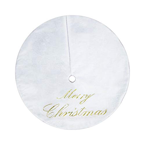 Cdbz Christmas Tree Skirt 60 Inches Large Snowy White Faux Fur Christmas Tree Skirt For Christmas Holiday Decorations Indoor Outdoor… #TOP2