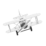 Decoración de avión vintage: con forma de avión realista y estilo rústico, el adorno de avión artesanal de hierro es creativo y tiene una buena función decorativa, decoración de modelos de aviones