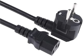 EU European (CEE 7/16 to C13) Mains Lead to Kettle, PC, Computer Power Supply Adapter, IEC Mains Cable Lead Plug for Monitor, Printer, Photocopier, Screen, TV, Treadmill, Audio, 2 Meters Long