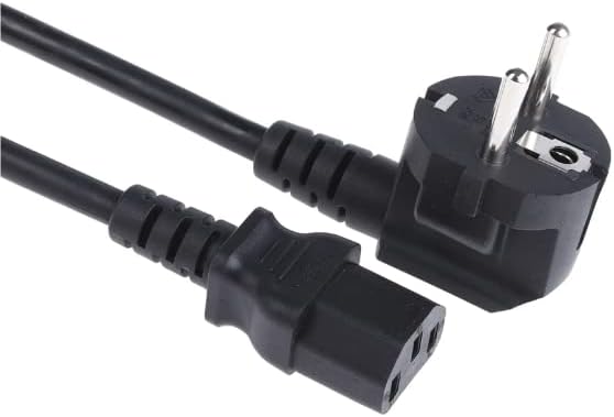 EU European (CEE 7/16 to C13) Mains Lead to Kettle, PC, Computer Power Supply Adapter, IEC Mains Cable Lead Plug for Monitor, Printer, Photocopier, Screen, TV, Treadmill, Audio, 2 Meters Long