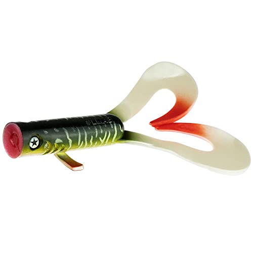 LMAB Drunk Dancer 23 cm - Twister Double Tail - Leurre Souple pour Le brochet - Big Bait Couleur Esox Emil Cover