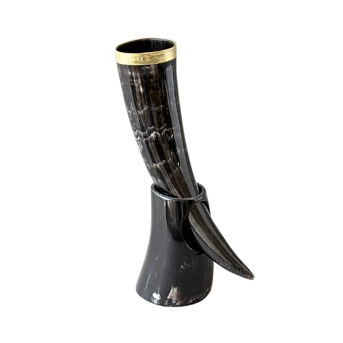 Viking Drinking Horn Tankard Genuine Polished Ox Horn Mug (300500 ml) Handcrafted for Re-Enactment Beer Home Décor & Gifts