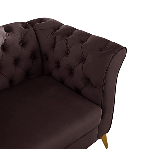 Image of Supernal 3 Seater Sofa Set with Brass Legs Perfect Gives Luxurious Look for Home /Living Room /Office /Guest Room /Hotels /Lounge