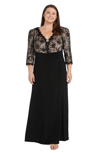 R&M Richards Womens Lace Sequin Evening Dress4