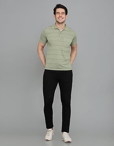 Image of INKKR Striped Polo Neck T-Shirt Dora Combo