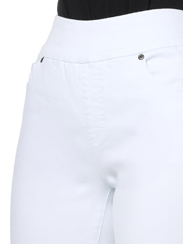 SLIM-SATION Women's Pull On Wide Band Eyelet and Fringe Trim Hem Jean Ankle Pant3