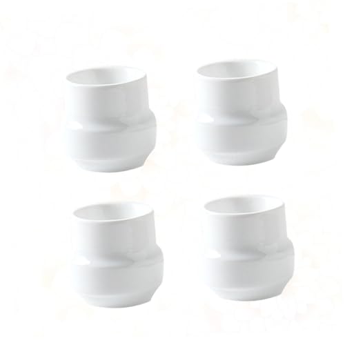 FUNOMOCYA 4pcs Egg Rack Porcelain Egg Holder Porcelain Egg Cup Chicken Egg Holder Egg Holder for Home Lunch Boiled Egg Holder Restaurant Egg Platter Egg Holder Countertop Egg Stand White