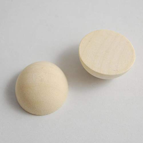 NOLITOY Half Craft Ball Half Wooden Balls: Split Wood Ball Mini Hemisphere Unfinished Half Craft Ball for DIY Projects Kids Arts and Supplies (Light Yellow 30mm) Indoor - Image 2