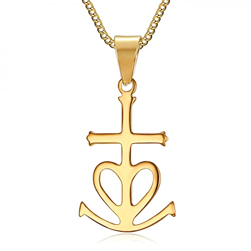 BOBIJOO Jewelry - Pendentif Croix de Camargue Gardians Acier 316 Or Doré Plaqué Collier Chaîne
