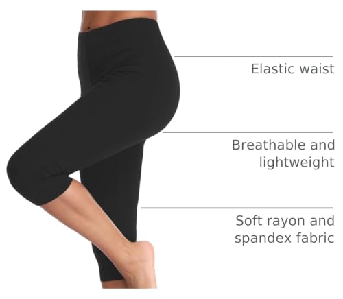 Image of Kotii Women's Lightweight Soft Capri Leggings Crop Leggings 3 /4 Stretch Yoga Pants