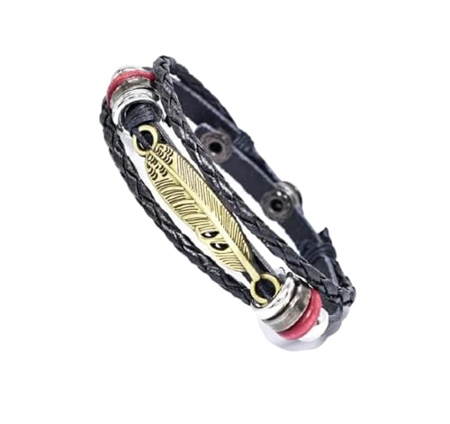 Bracelet homme cuir tissé plume le cadeau vintage idéal
