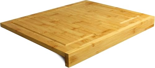 Counter Edge Chopping Board Wood | Large Bamboo Cutting Board with Lip and Grooves | Butchers Block | Kitchen Counter Saver | Cutting Edge | Chopping Block Counter Edge Chopping Board Wood | Large Bamboo Cutting Board with Lip and Grooves | Butchers Block | Kitchen Counter Saver | Cutting Edge | Chopping Block