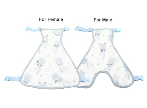 BT Bear Dog Belly Cover,Pet Warm Abdominal Protective Clothing Dog Bellyband Vest Dog Surgery Recovery Suit for Cats Puppy Small Dogs(M,Blue-female) - Image 2