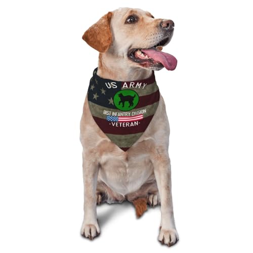 US Army 81st Infantry Division Veteran Dog Scarf Pet Bandana Cat Pet Bibs