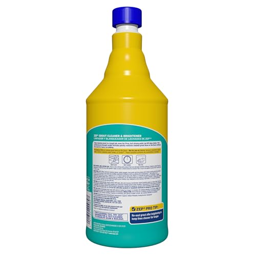 Image of Zep Grout Cleaner and Brightener - 32 Ounce (1 Bottle) - ZU104632 - Deep Cleaning Formula Removes Old Stains From Grout (Pack of 12)