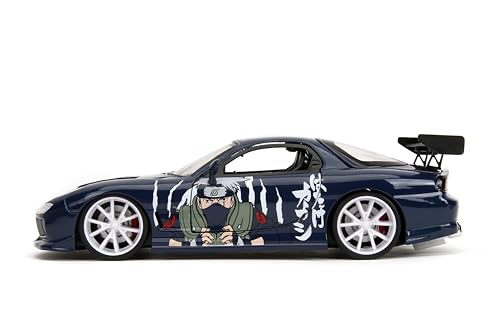 Jada Naruto 1:24 1993 Mazda RX-7 Die-Cast Car y Figura Kakashi 2.75" miniatura 7