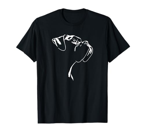 Boxer Portrait Silhouette Hund Deutscher Boxer Hunde T-Shirt