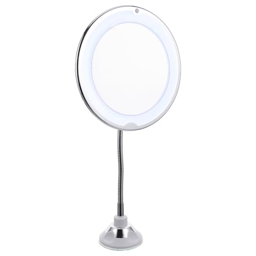 Espejo de Maquillaje 10X con Luz y Ventosa Giratorio