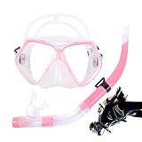 GkgWuxf Masque de Buceo, máscara de Buceo y Snorkel,Snorkel Set Swim Goggles Masque de Buceo - Lente de Vidrio Templado Anti-Fog y Anti-Fog y visión panorámica para natación para Nadar