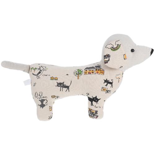 VILLFUL Tope de Puerta de Algodón Forma de Perro Lindo Relleno de Arena Fina para Estabilidad Diseño Horizontal Protector Decorativo para Hogar Habitación Infantil y Oficina